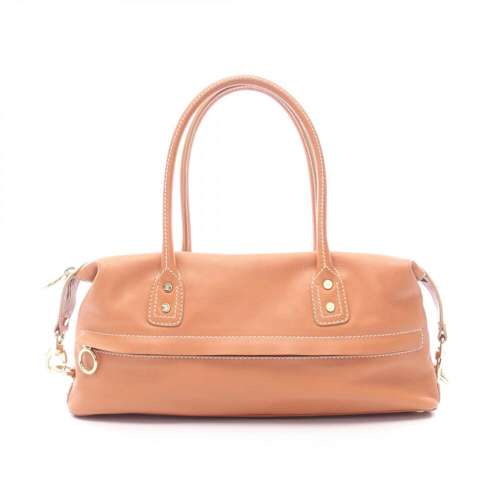Celine Macadam Handbag Leather Brown